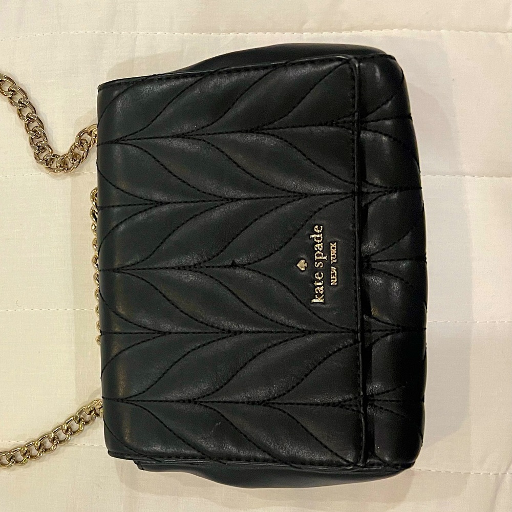 Kate Spade - Leather- Flap - crossbody black stylish bag